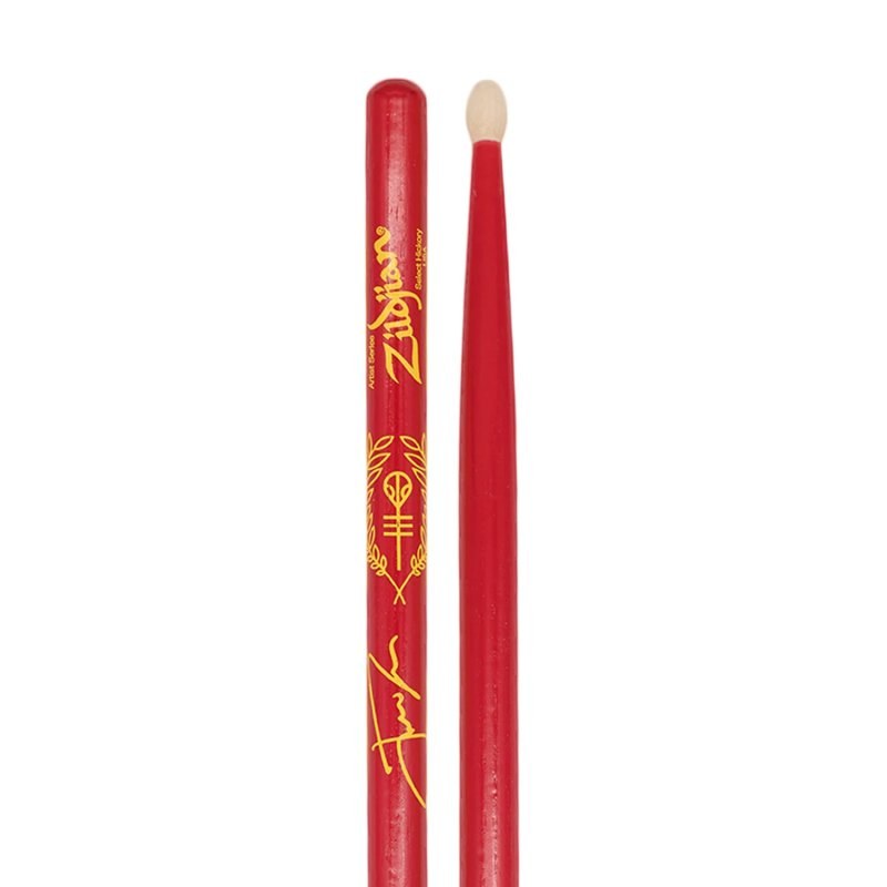 Zildjian Josh Dun Clancy Red Artist Series, baguettes de batterie rouges en hickory, pointe ovale - Image 4