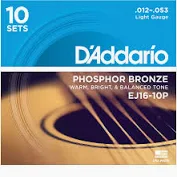 D'addario Cordes Acoust Boite de 10 X EJ16
