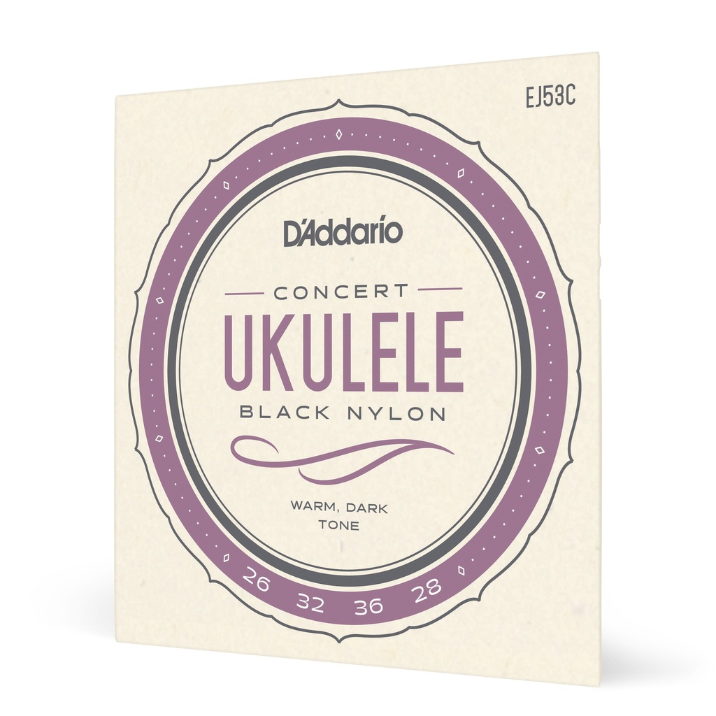 D'Addario EJ53C - Cordes Ukulélé Concert [Rectified Black Nylon]