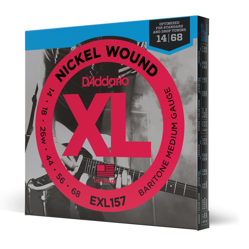 D'Addario EXL157 - Baritone Guitar Strings [Nickel 14-68]