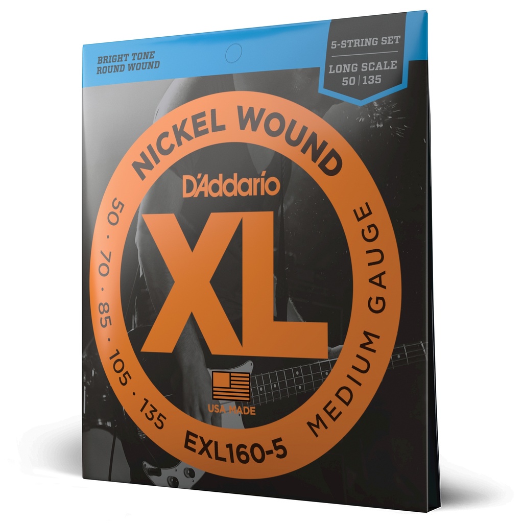 D'Addario EXL160-5 - Cordes Basse 5 Cordes [Nickel Longues]