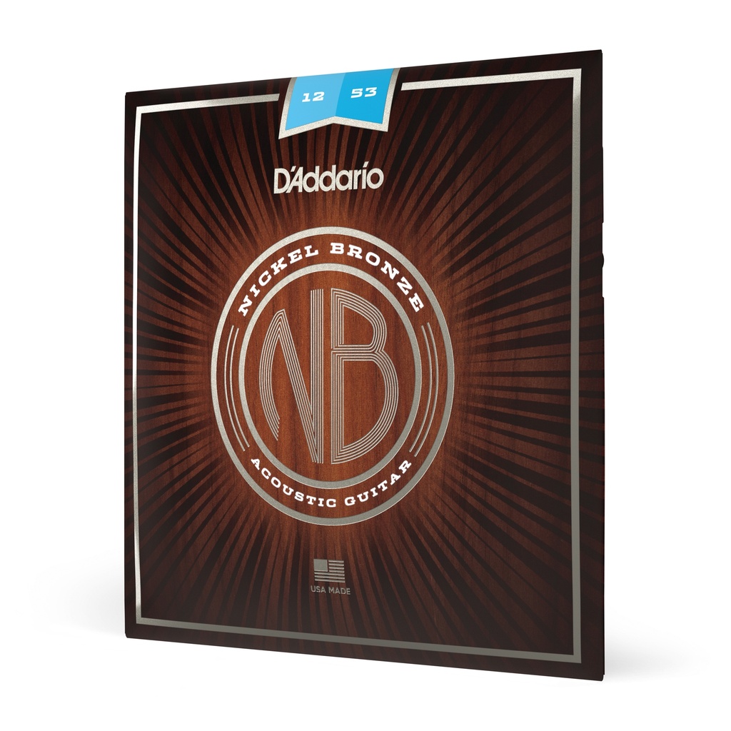 D'Addario Strings - NB1253 - Cordes pour guitare acoustique D'Addario NB1253 nickel bronze, Light, 12-53