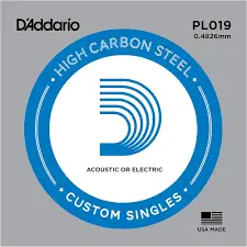 D'Addario Strings - PL019 - D'Addario Corde seule en acier pur pour guitare D'Addario PL019, .019
