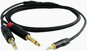Digiflex HIN-1K-2P-6 - Câble Audio 1/8 TRS vers 2x 1/4 - 6 Pieds