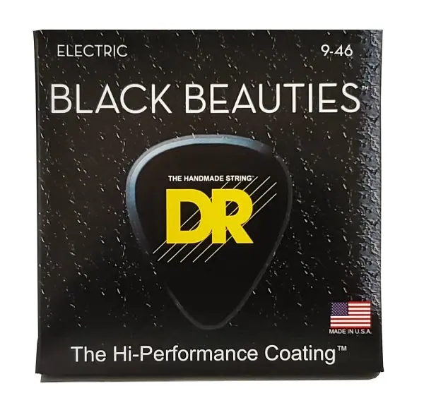 DR Cordes Electriques Black Coated 9-46 - Cordes Guitare Électrique