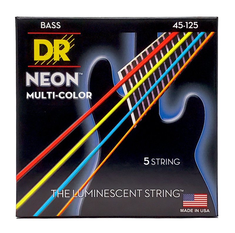 DR NMCB5-45 Cordes de Basse 45-125 Multi-Couleur