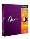 Elixir 11002 Extra Light Acoustic 80/20 Bronze Avec Revêtement Nanoweb (.010 - .047)