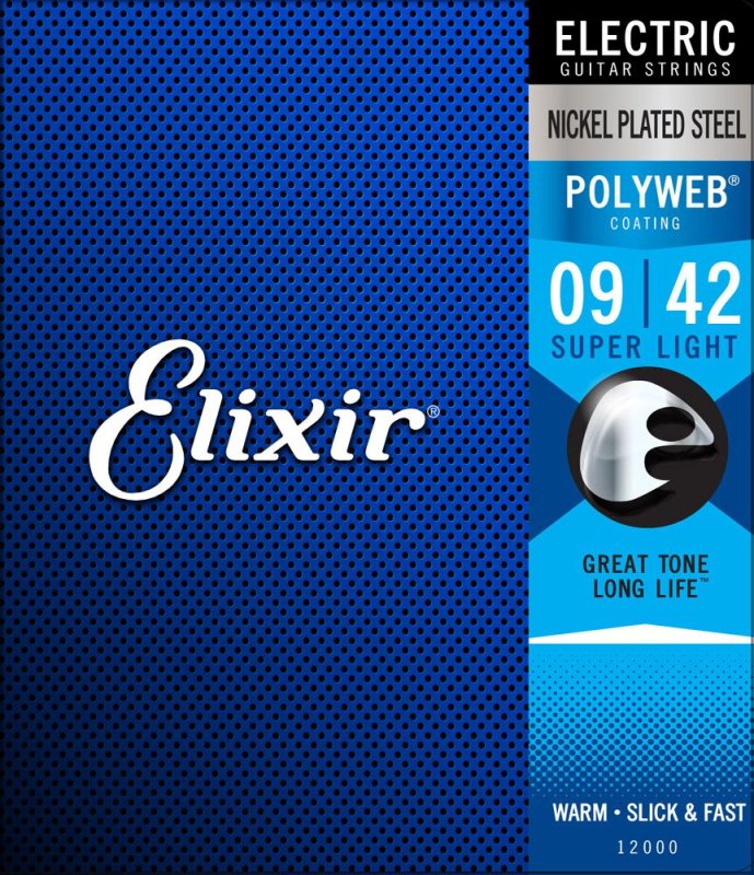 Elixir 12000 Cordes pour Guitare Électrique 9-42