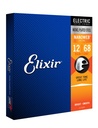 Elixir 12302 Cordes en acier nickelé plaqué Élixir® avec revêtement NANOWEB® Pour guitare Bariton (.012 - .068)