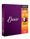 Elixir 16052 Cordes Elixir® Acoustic Phosphor Bronze avec revêtement NANOWEB® (.012 - .053)