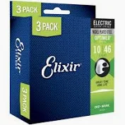 Elixir 16552X - Paquet de 3 - Cordes électriques en acier nickelé avec revêtement OPTIWEB (.010-.046)