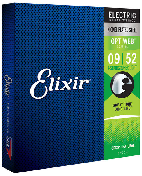 Elixir 19007 Cordes pour guitare électrique 7 cordes Optiweb, 009-052