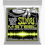 Ernie Ball EB-2921 - Cordes Électriques M-Steel Slinky 10-46