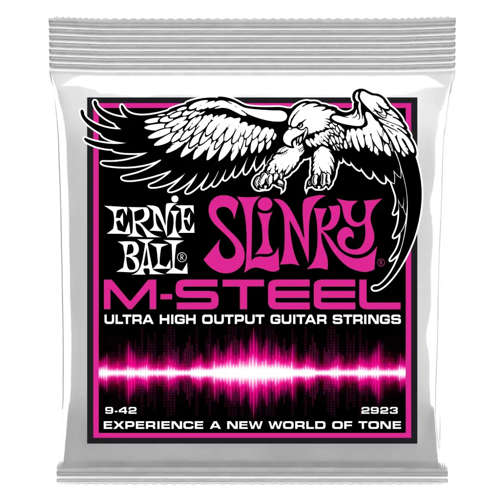 Ernie Ball EB-2923 - Cordes Guitare Électrique - M-Steel Super Slinky 9-42