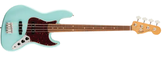 Fender Jazz Bass Vintera 60s, touche Pau Ferro avec étui souple - Daphne Blue