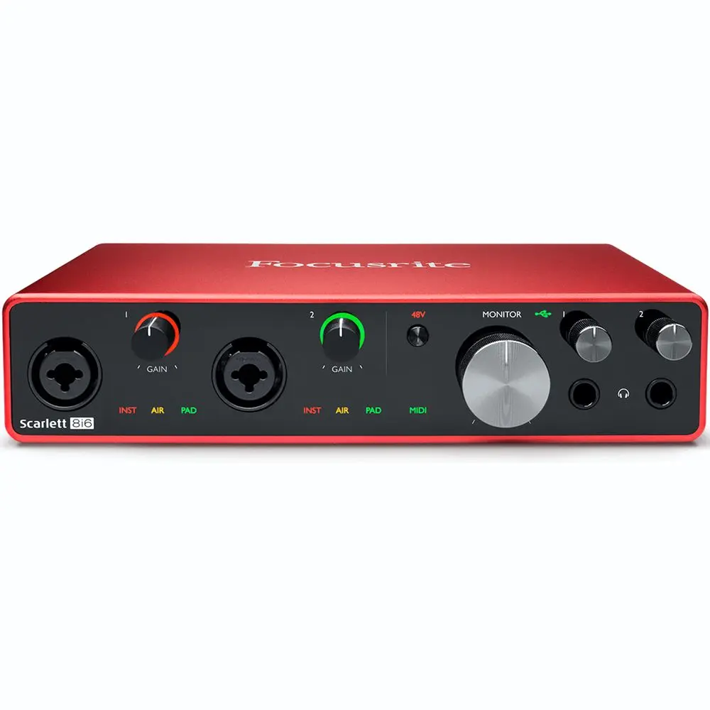 Focusrite Scarlett 8i6 3rd Gen Interface Audio Usb 8 E/ 6 O