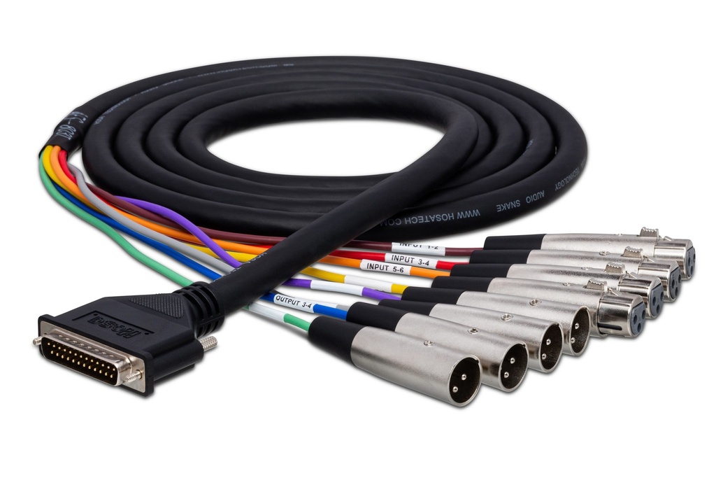 Hosa AES-805Y - Câble Multipaire DB25 4 In 4 Out - Connectivité Audio