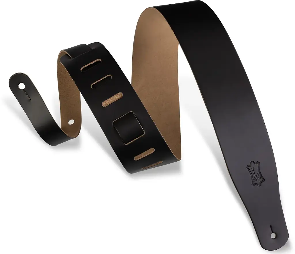 Levys M26-BLK - Courroie 2.5'' Cuir Noir - Confort et Style