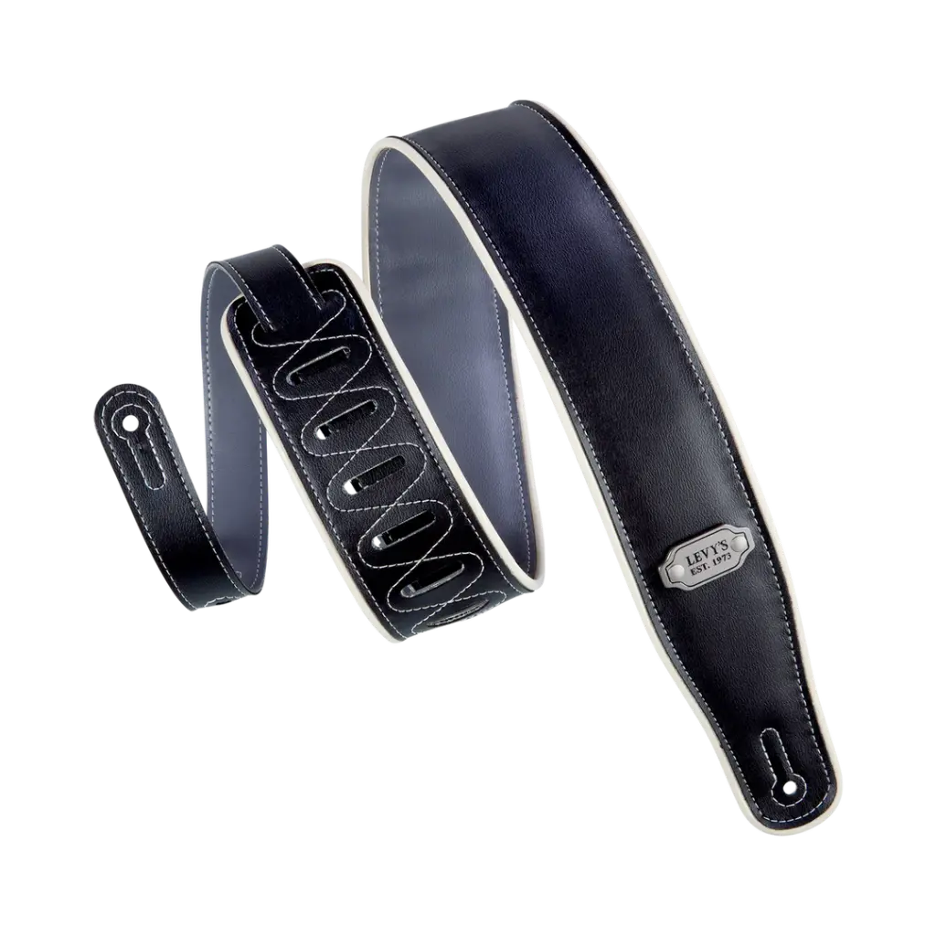 Levy's LM26VCP-BLK-GRY - Courroie Guitare Réversible