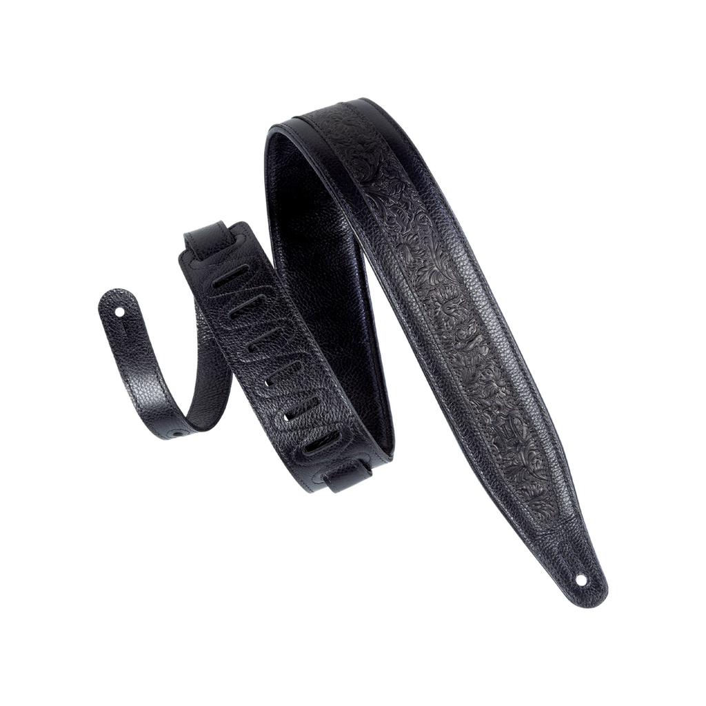 Levys Courroie 2.5" Florentine Cuir Embossé Noir