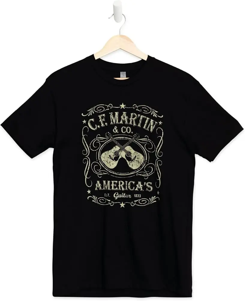 Martin T-Shirt 'Dual Guitars' - Noir Large - Vêtement Musicien