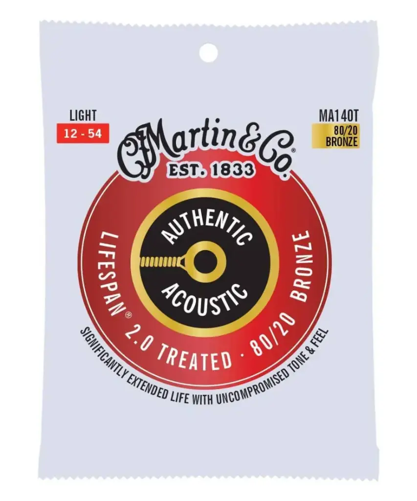 Martin Cordes Authentic 92/8 Phos. Lifespan 12-54 - Cordes Guitare Acoustique