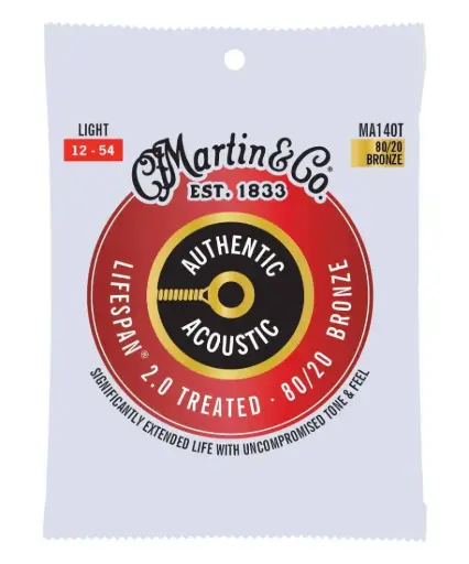 Martin Cordes Authentic 92/8 Phos. Lifespan 12-54 - Cordes Guitare Acoustique