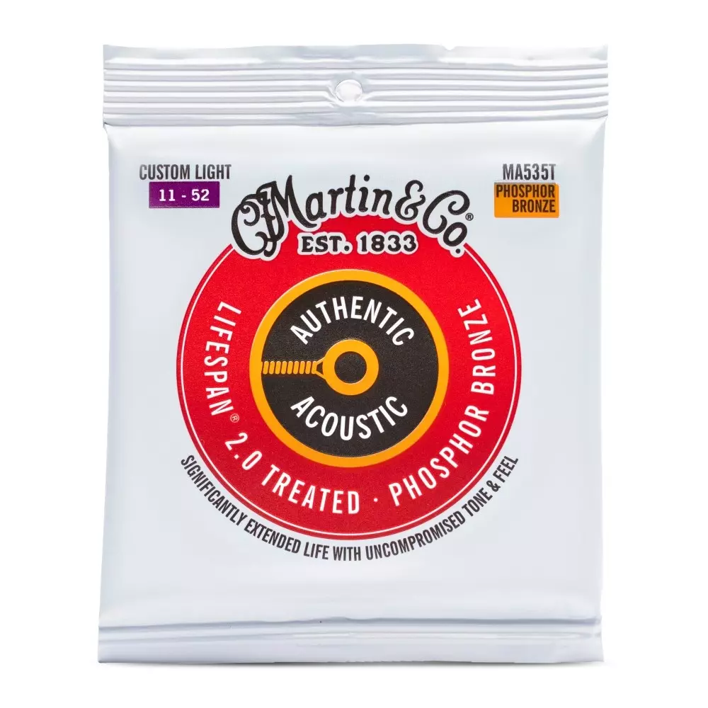 Martin MA535T Cordes Authentic 92/8 Phos. Lifespan 11-52 - Cordes Guitare