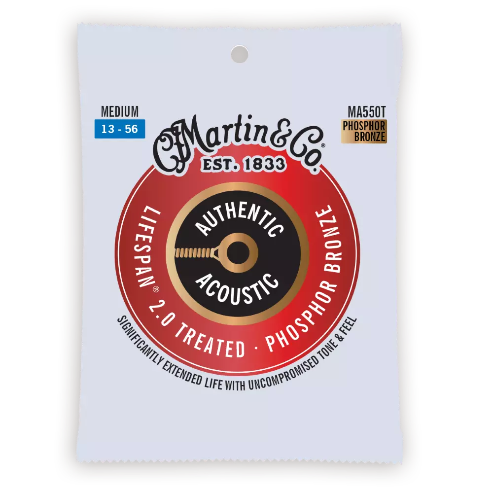 Martin Cordes Authentic 92/8 Phosphor Bronze Lifespan 13-56 - Cordes Guitare Acoustique