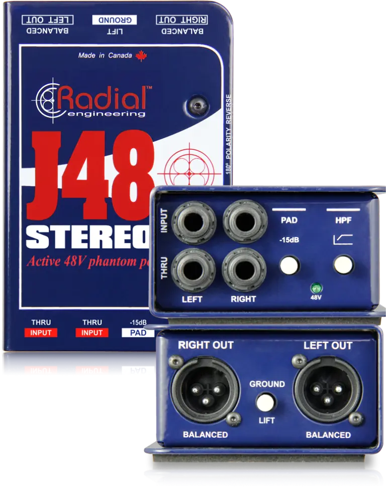 Radial J48 Stereo - Boîte de Direct Active Stéréo- 