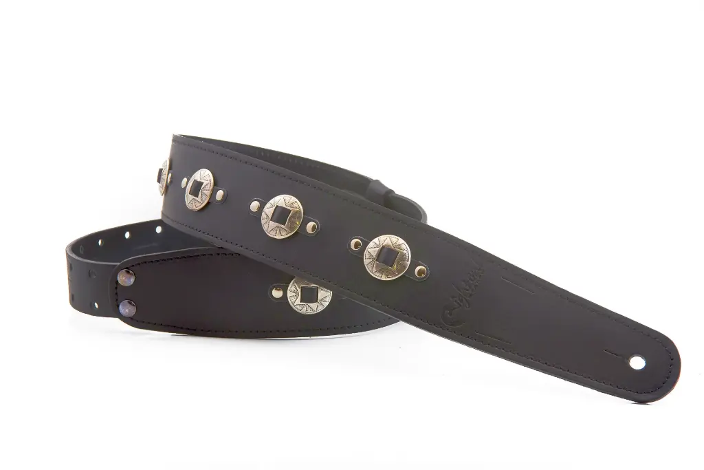 Right On - Courroie 2.5'' Go Magic Silver Concho II - Cuir Noir