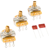 Fender Ensemble de 3 potentiomètres (250k) Stratocaster à tige divisée avec condensateurs