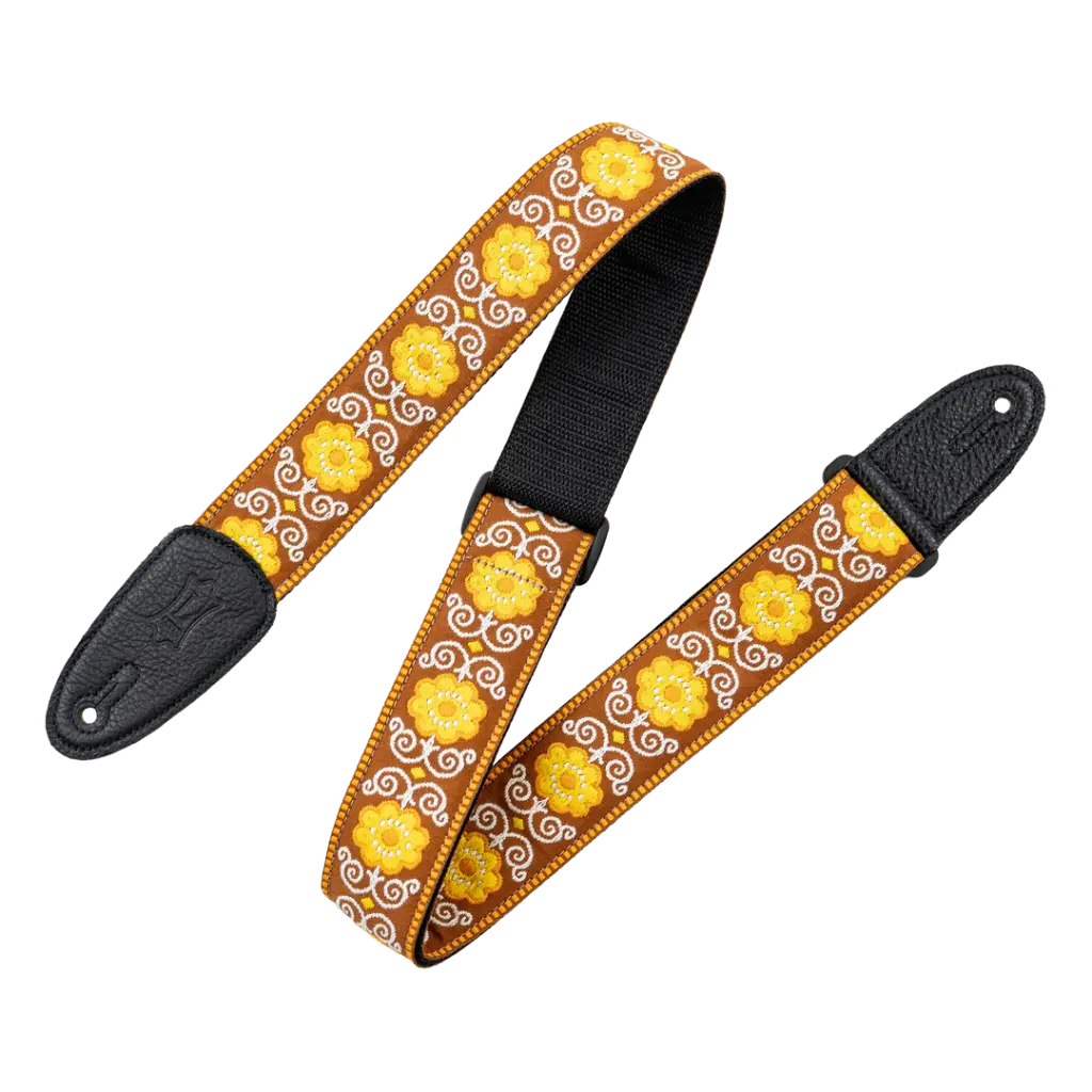 Levy's M8HT-27 - Courroie Guitare - Fleur Jaune