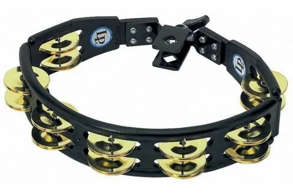 Latin Percussion Cyclops, brass cymbals, black, mountable tambourine