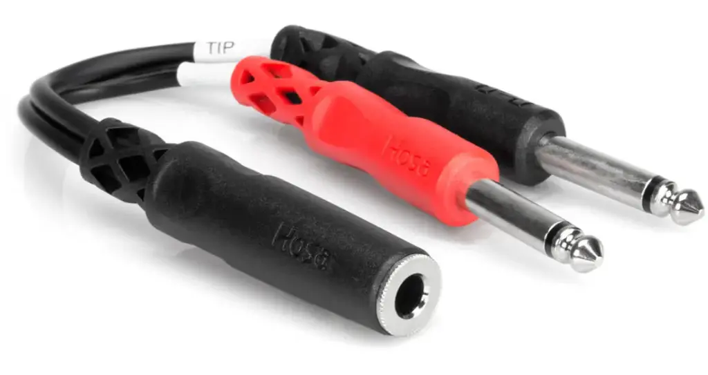 Hosa 1/4" TRS (F) to Dual TS (M) Y-Cable Stereo Adapter