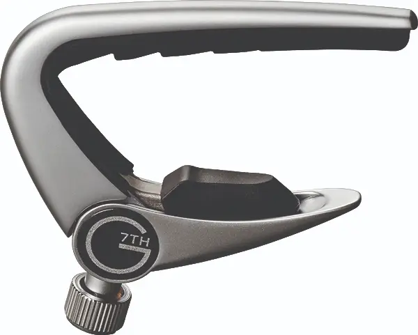 Capodastre pour Guitare Newport, 12 cordes, argent avec tampon de corde compensé