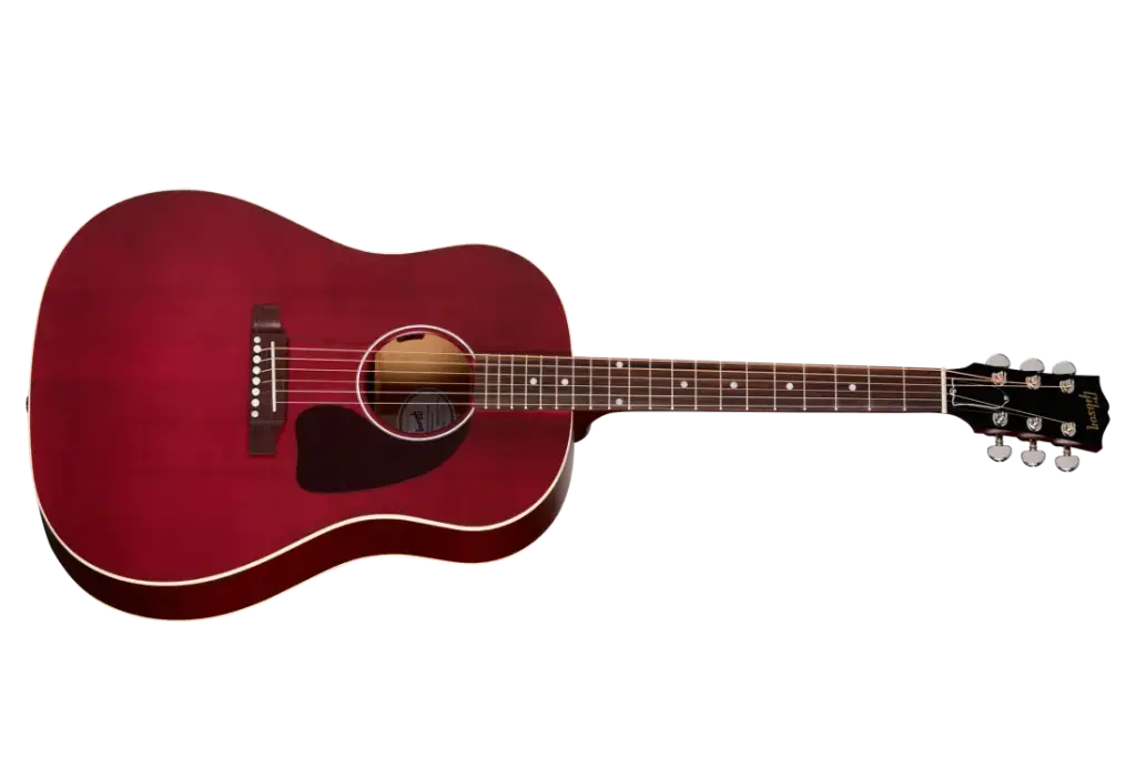 Gibson Guitare acoustique-électrique J-45 Special (fini rouge vin satiné, étui souple inclus)