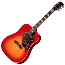 Gibson Guitare acoustique-électrique Hummingbird Special (fini Sunburst cerise rétro satiné, étui souple inclus)