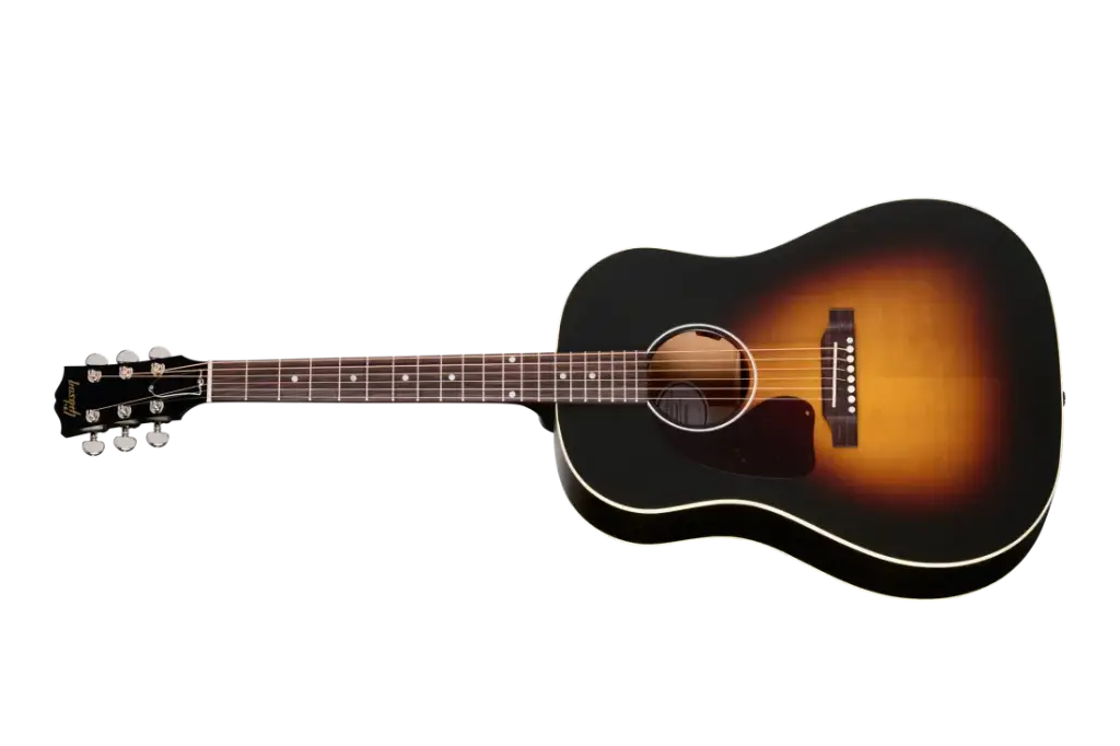 Gibson Guitare acoustique-électrique J-45 Special (modèle gaucher, fini Sunburst rétro satiné, étui souple inclus)