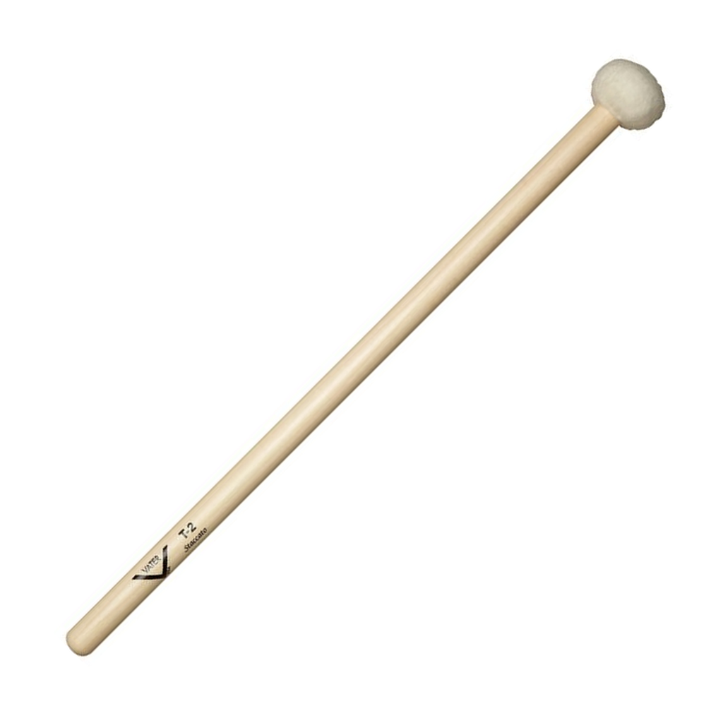 Vater T2 Staccato — Mailloche de timbale à feutre mi-dur, manche droit