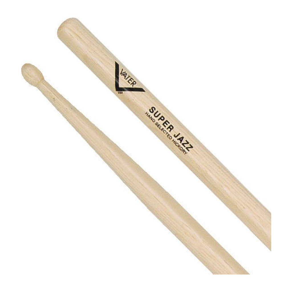 Vater American Hickory Super Jazz — Baguettes de batterie en hickory, pointe en bois