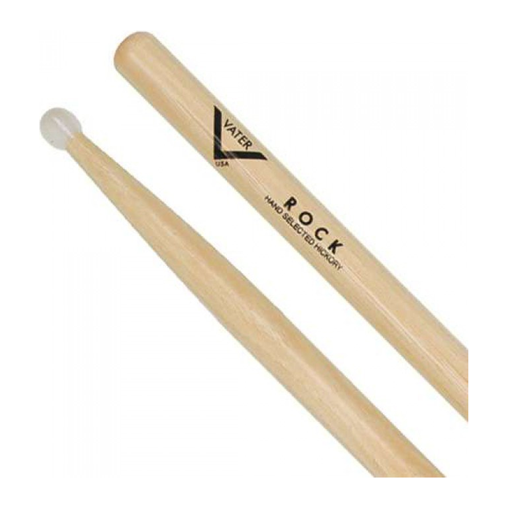 Vater American Hickory Rock Nylon — Baguettes de batterie en hickory, pointe en nylon