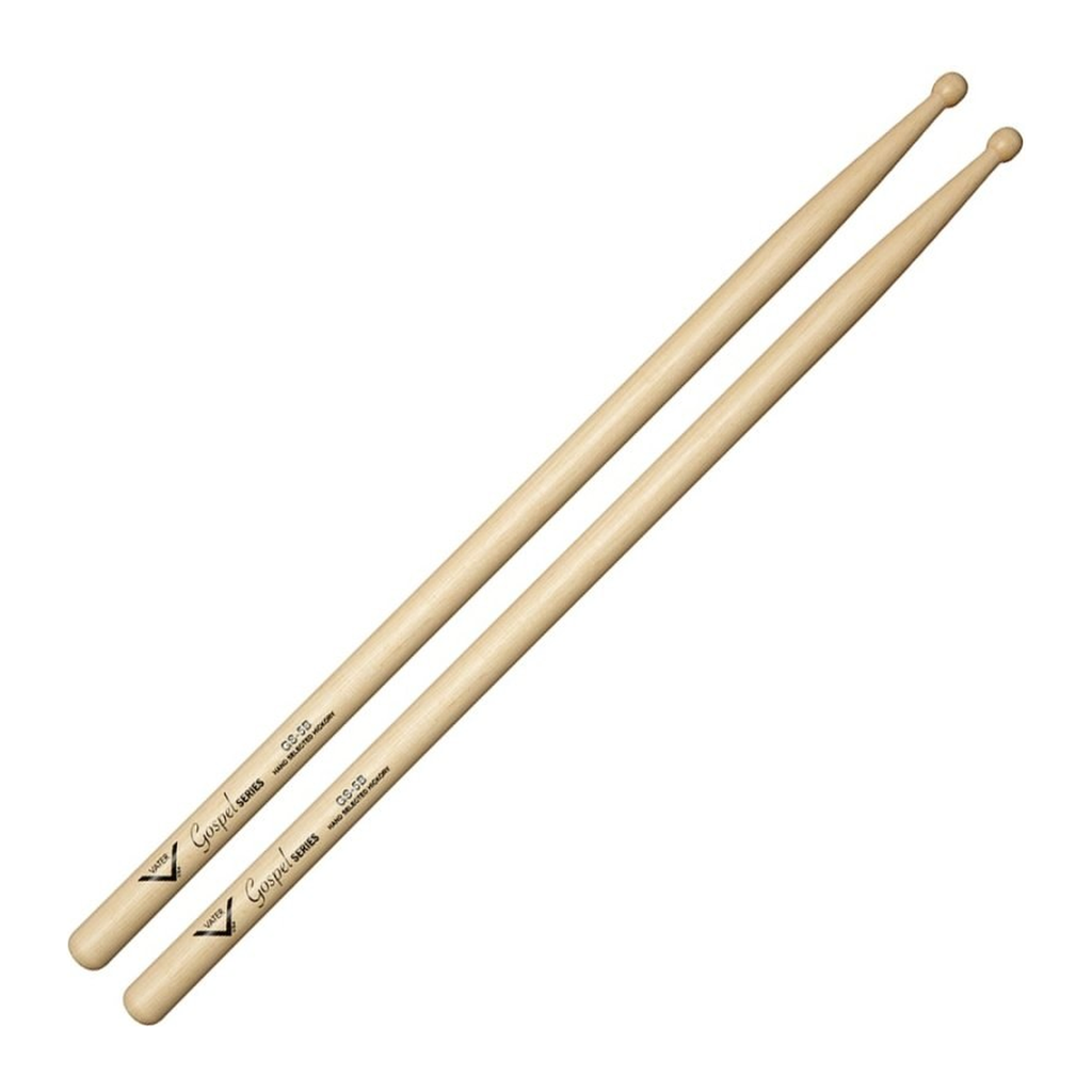 Vater Gospel Series 5B — Baguettes de batterie en hickory, pointe ronde en bois