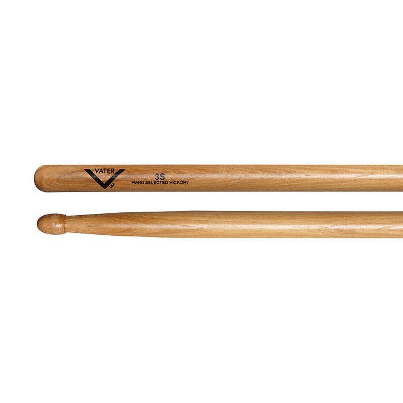 Vater American Hickory 3S — Baguettes de batterie en hickory, pointe en bois