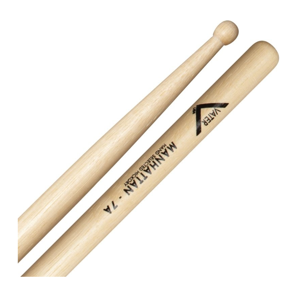 Vater American Hickory Manhattan 7A — Baguettes de batterie en hickory, pointe en bois