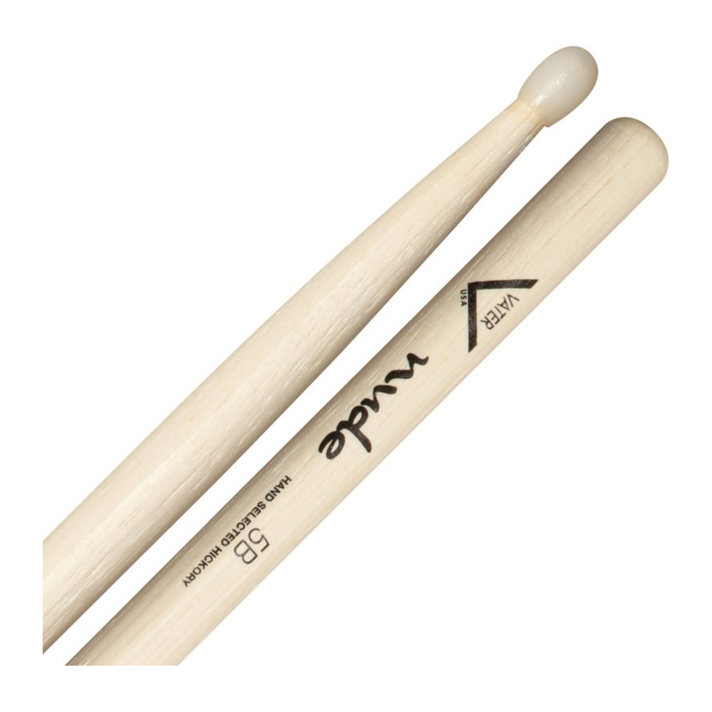 Vater Nude 5B — Baguettes de batterie en hickory, pointe en nylon