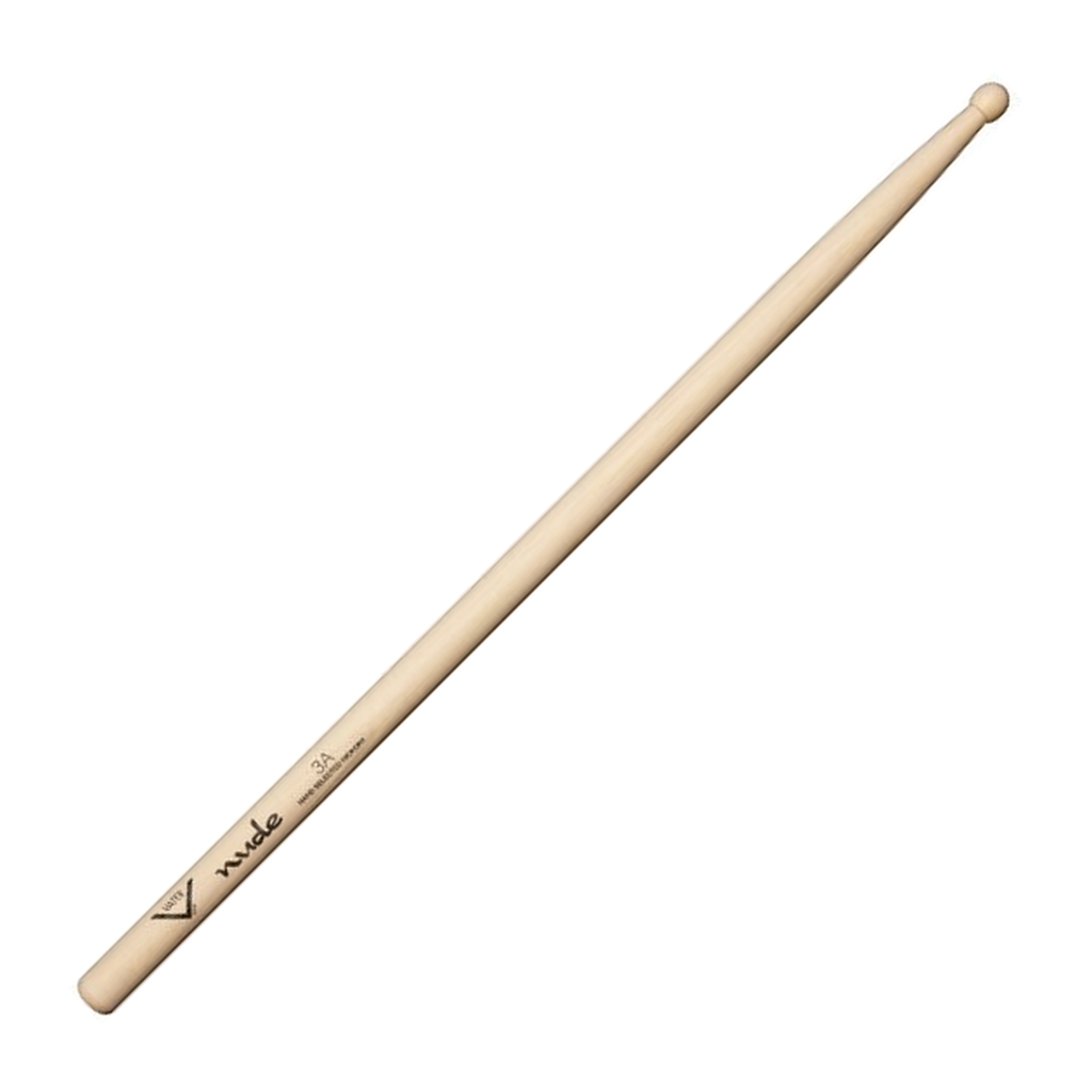 Vater Nude Fatback 3A — Baguettes de batterie en hickory, pointe en bois