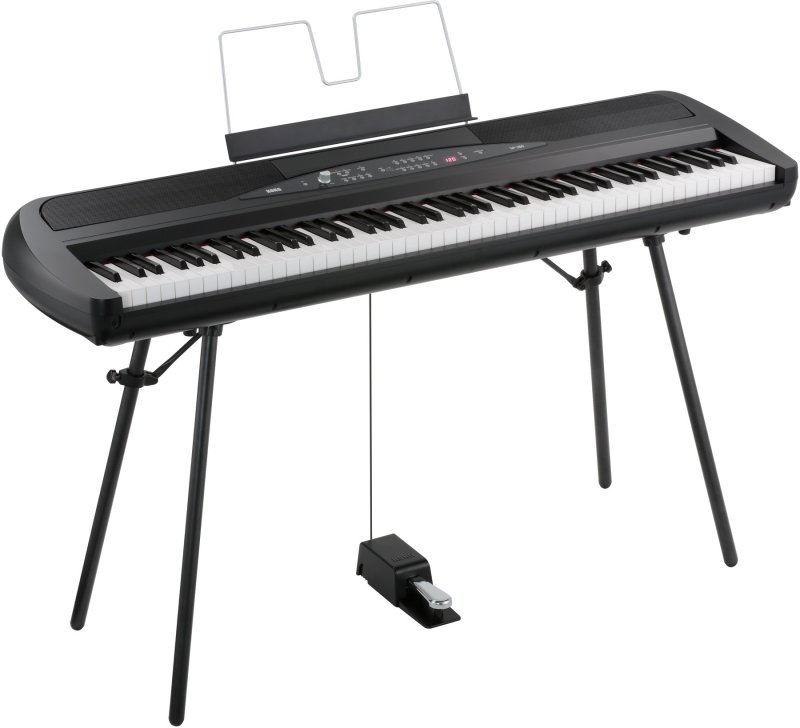 Korg SP-280 - Piano Numérique de Scène 88 Touches NH avec Stand X et 30 Sons - Noir