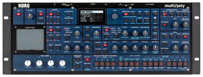 Korg multi/poly Module - Synthétiseur Analog Modeling Desktop/Rack avec Layer Rotation