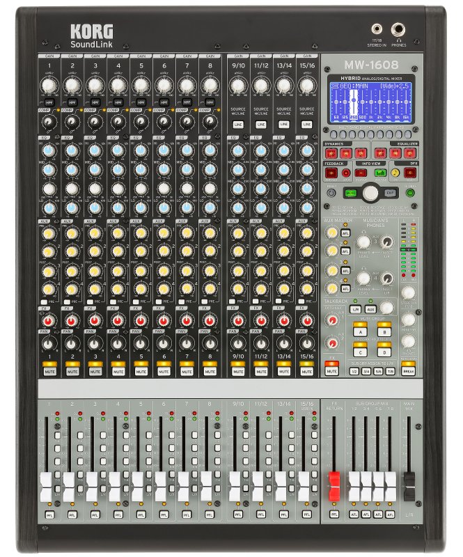 Korg SoundLink MW-1608 - Console de Mixage Hybride Analogique/Numérique 16 Canaux 8 Bus